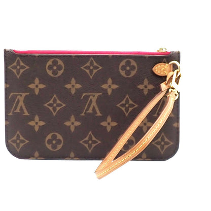 Louis Vuitton Neverfull Pochette Monogram Canvas, BROWN, CANVAS, Tote bag