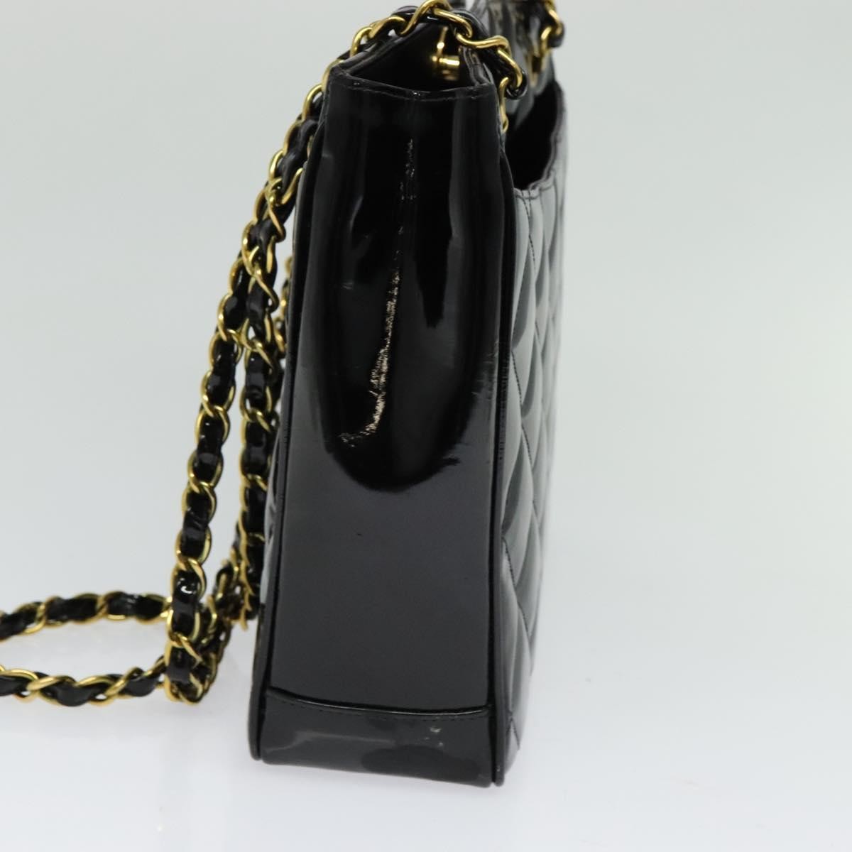 Chanel Chain Shoulder Bag Patent leather, BLACK, PATENT_LEATHER, Shoulder bag