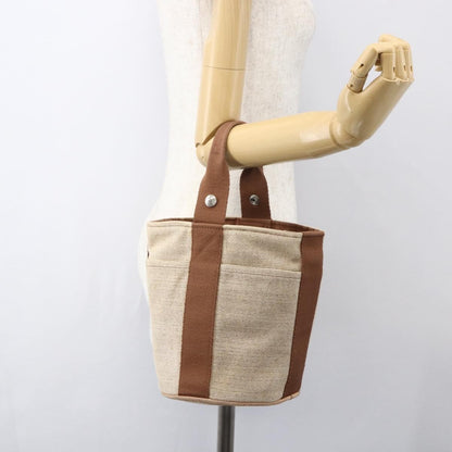 Hermes Saxo Handbag Toile, BEIGE, CANVAS, Handbag