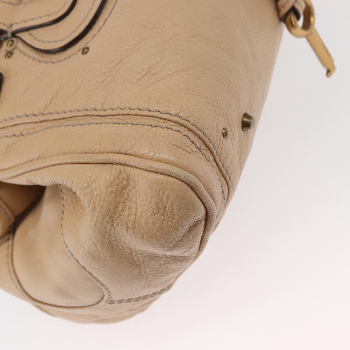 Chloe Paddington Lock Satchel Leather, BEIGE, LEATHER, Handbag