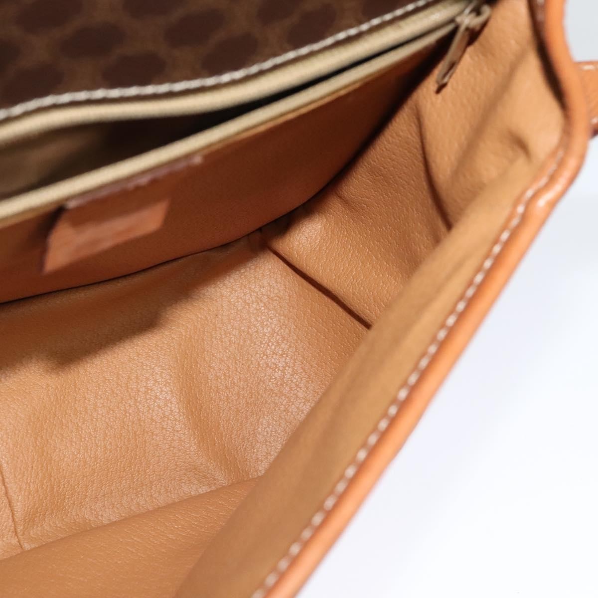 Celine Macadam Shoulder Bag PVC Leather, BROWN, CANVAS, Shoulder bag