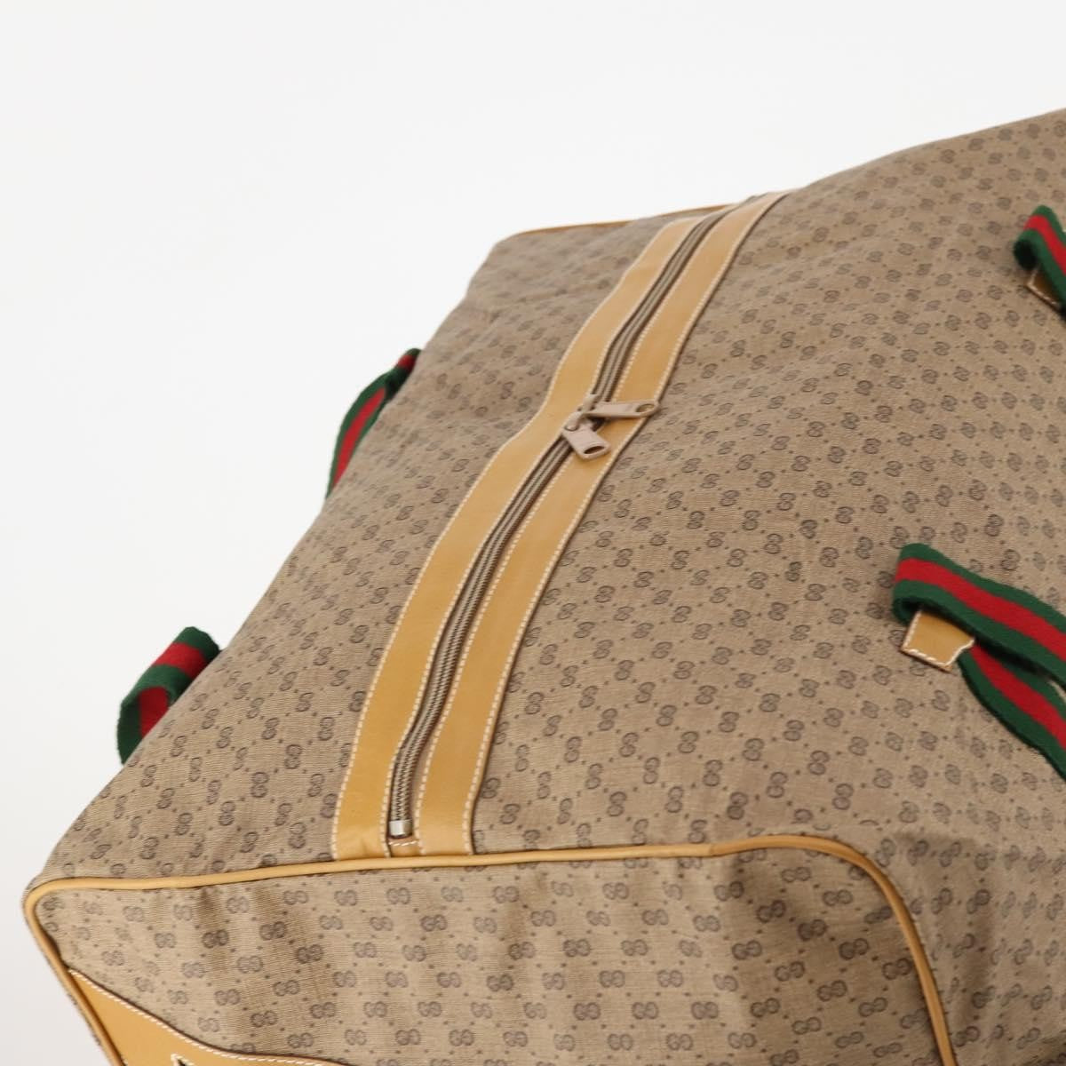 Gucci Web Trim Weekend Duffle Bag GG Coated Canvas, BEIGE, CANVAS, Travel bag