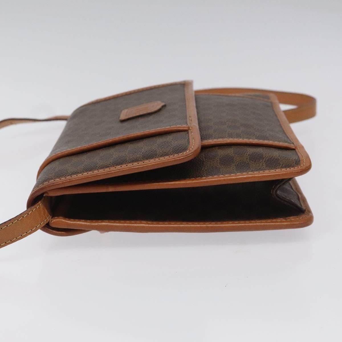 Celine Vintage Macadam Shoulder Bag Canvas and Leather, BROWN, CANVAS, Shoulder bag