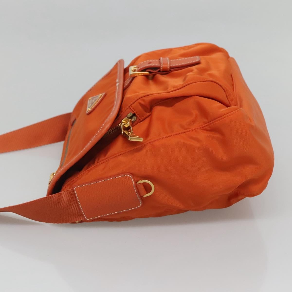 Prada Buckle Messenger Bag Tessuto, ORANGE, NYLON, Crossbody bag
