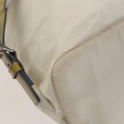 Prada Front Pocket Buckle Backpack Nylon, WHITE, NYLON, Backpack