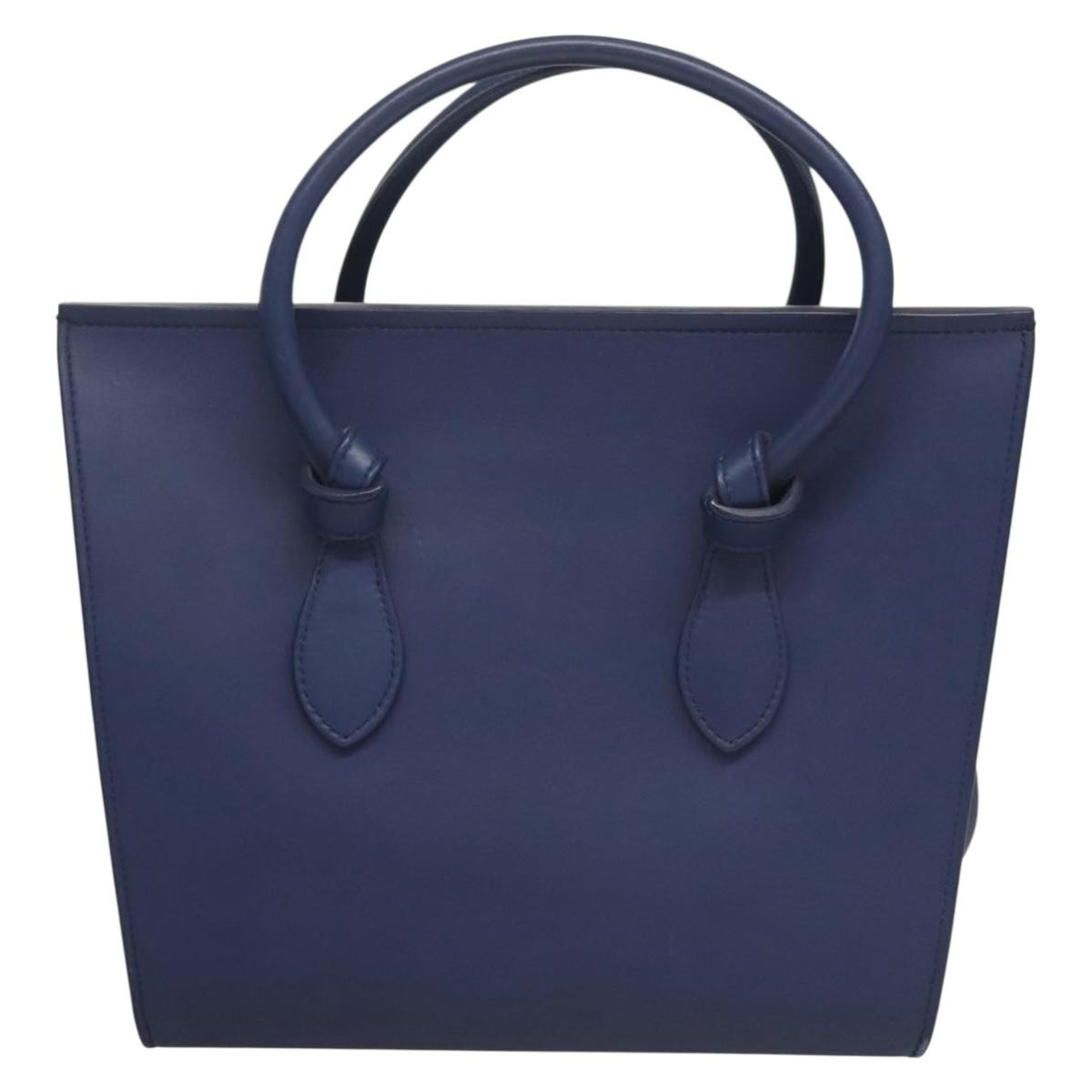Celine Tie Knot Tote Smooth Leather, NAVY, LEATHER, Handbag