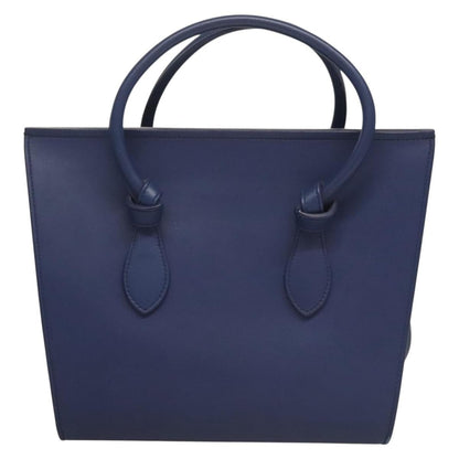 Celine Tie Knot Tote Smooth Leather, NAVY, LEATHER, Handbag
