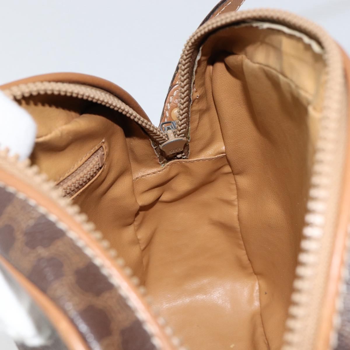 Celine Vintage Macadam Shoulder Bag Canvas and Leather, BROWN, CANVAS, Shoulder bag