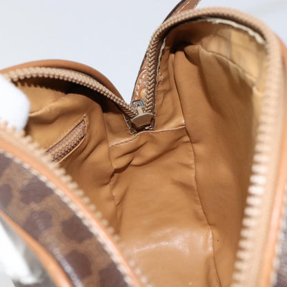 Celine Vintage Macadam Shoulder Bag Canvas and Leather, BROWN, CANVAS, Shoulder bag