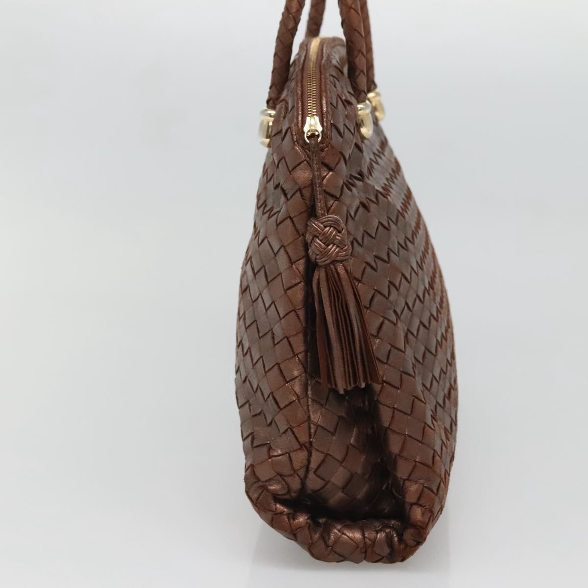 Bottega Veneta Intrecciato Leather, BROWN, LEATHER, Handbag