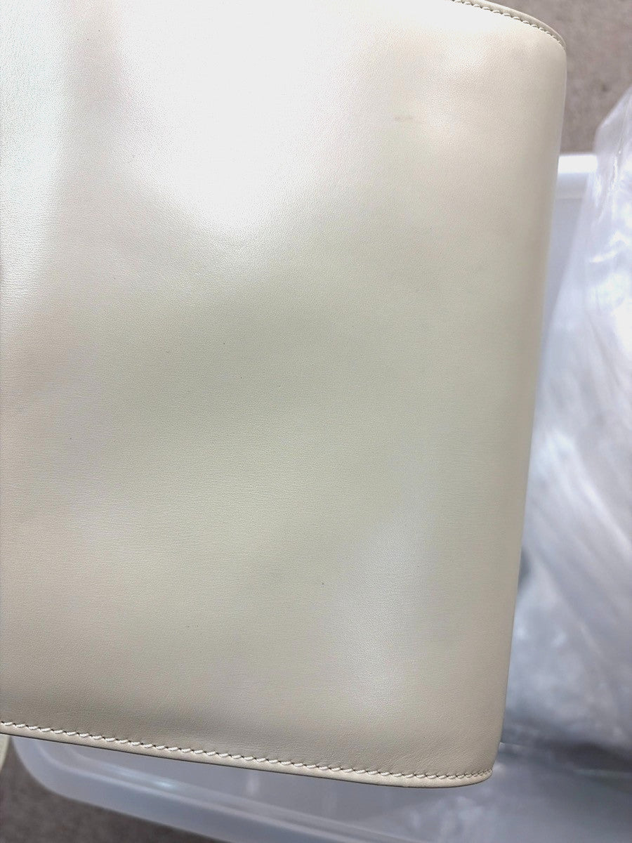 Celine Vintage Triomphe Flap Bag Leather, WHITE, LEATHER, Shoulder bag