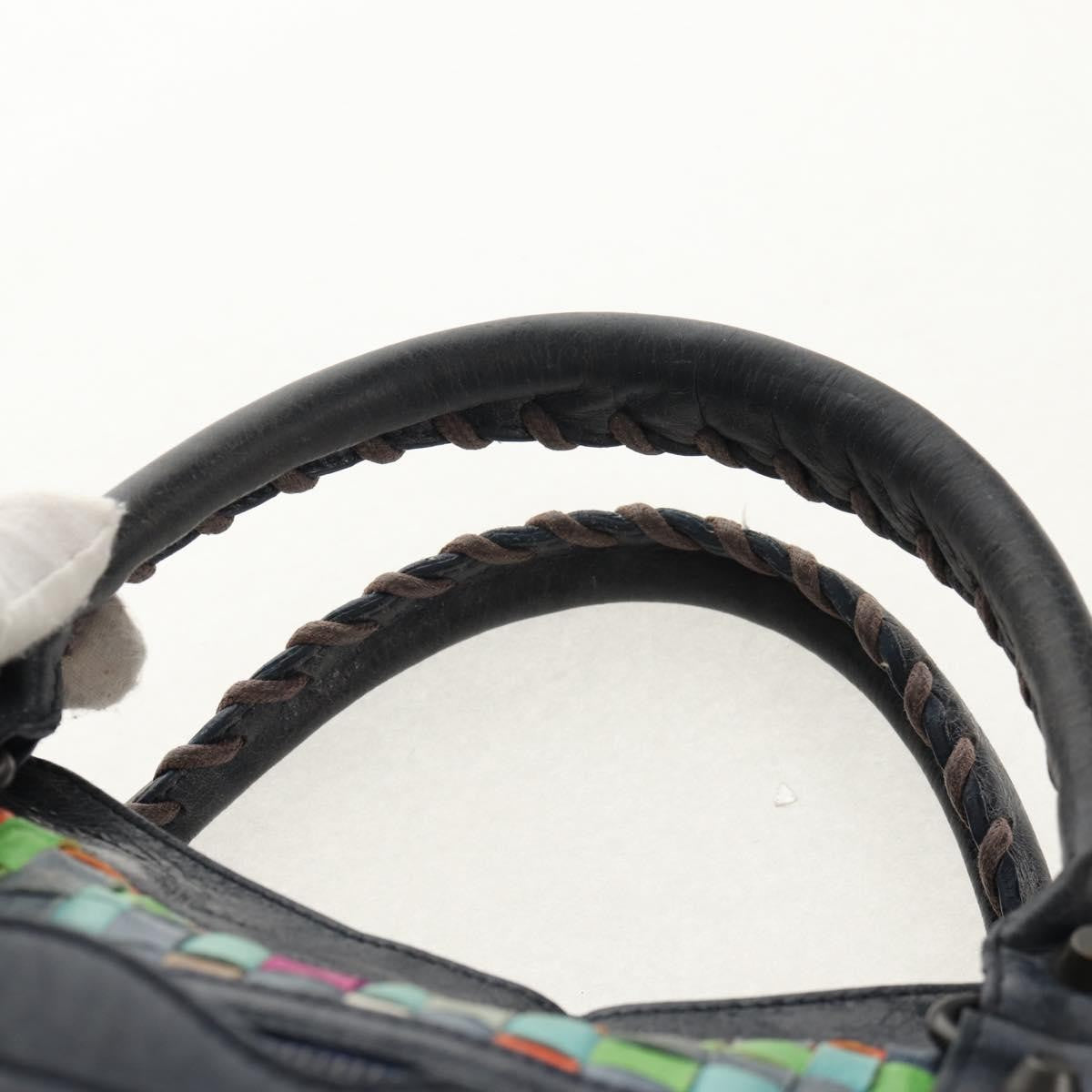 Balenciaga City Classic Studs Bag Woven Crocodile Embossed Leather, MULTICOLOUR, LEATHER, Handbag