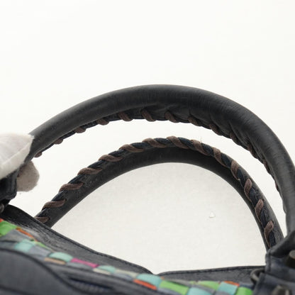 Balenciaga City Classic Studs Bag Woven Crocodile Embossed Leather, MULTICOLOUR, LEATHER, Handbag