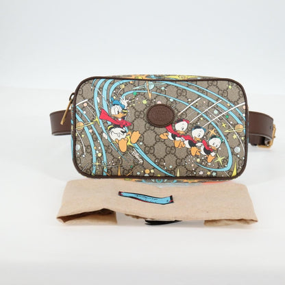 Gucci Disney Donald Duck Belt Bag Printed GG Coated Canvas, BEIGE, PVC, Shoulder bag