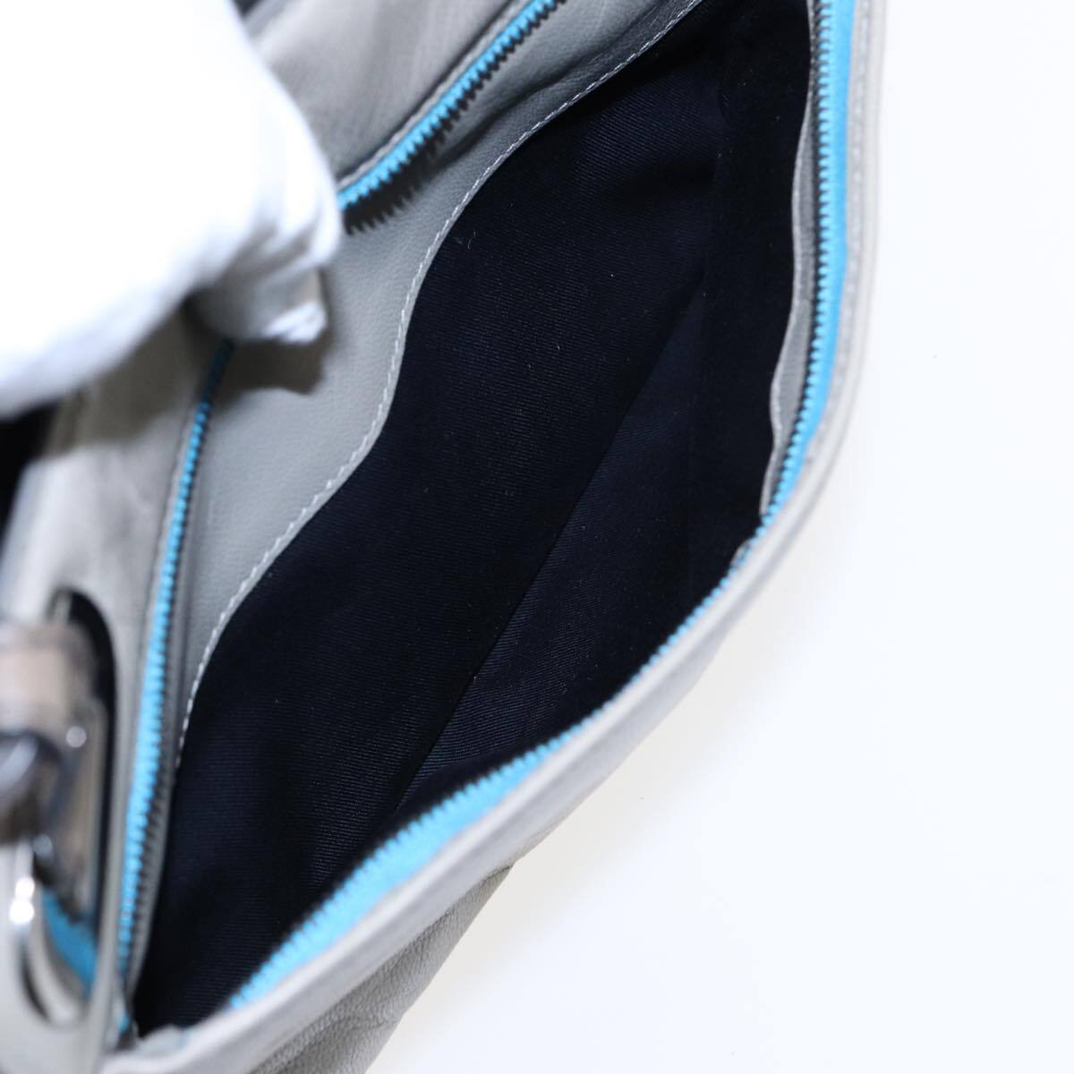 Balenciaga Cherche Midi Chain Shoulder Bag Leather, GRAY, LEATHER, Shoulder bag