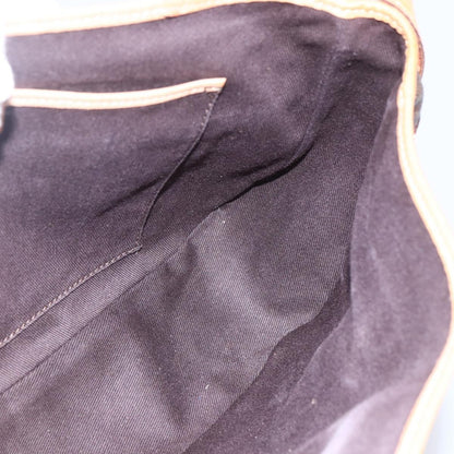 Celine Vintage Macadam Shoulder Bag Canvas and Leather, BROWN, CANVAS, Shoulder bag