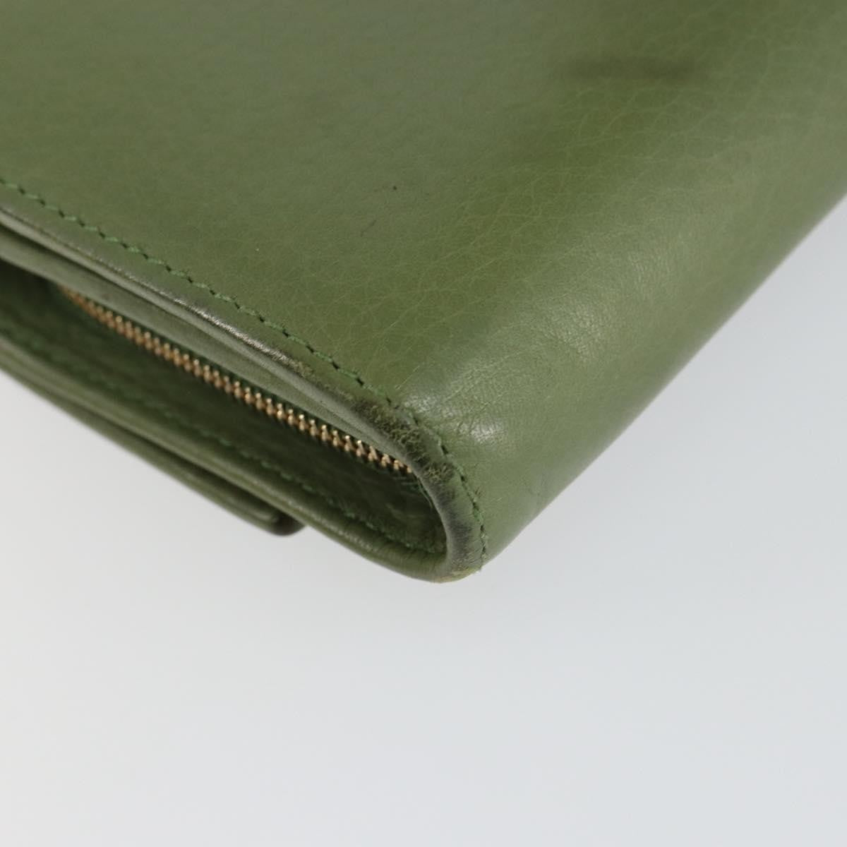 Gucci Logo Embossed Continental Wallet Leather, GREEN, LEATHER, Wallets