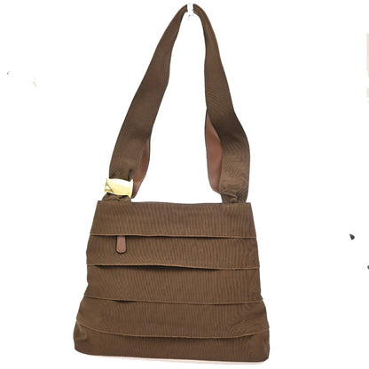 Salvatore Ferragamo Vara shoulder Bag Canvas, BROWN, CANVAS, Shoulder bag