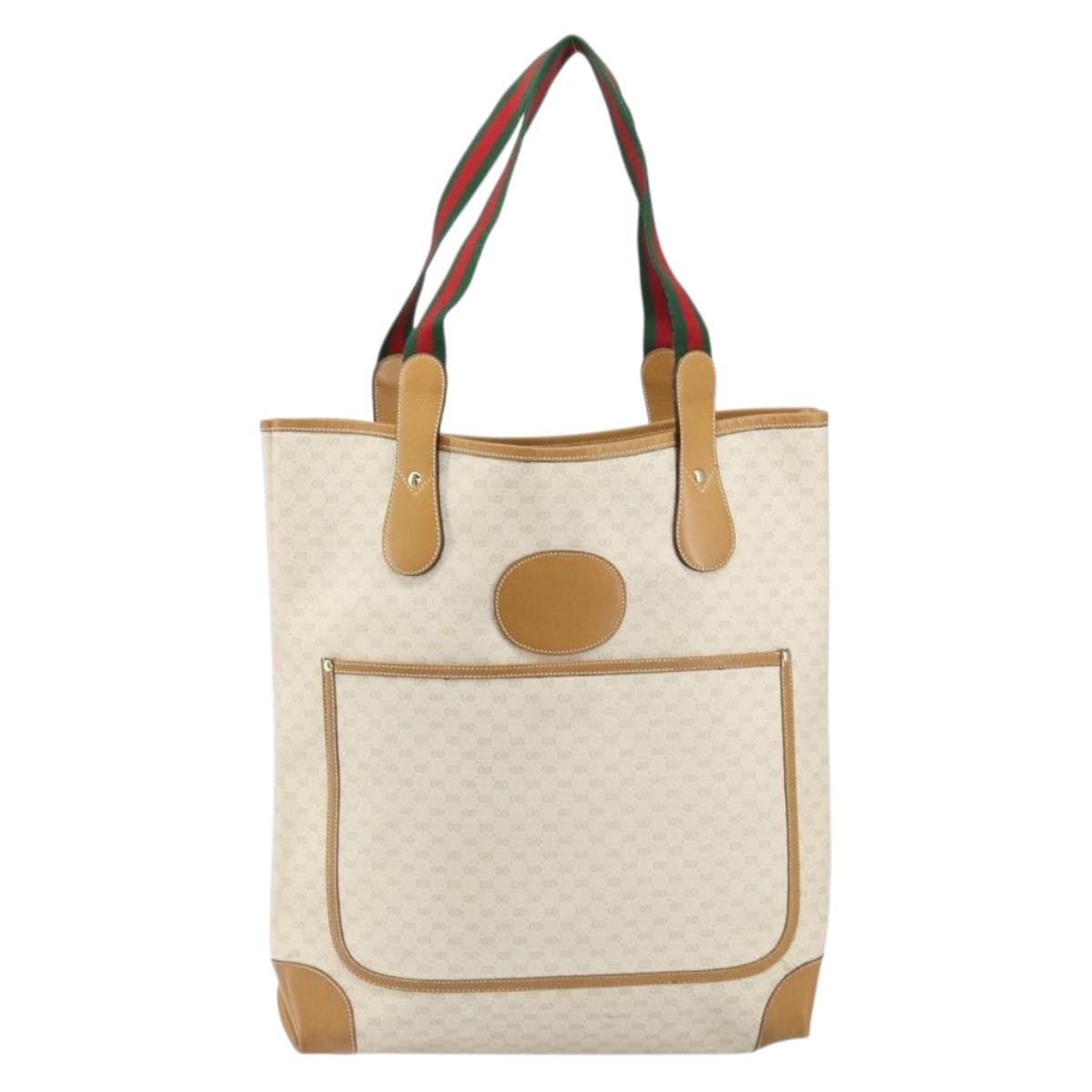 Gucci Vintage tote Canvas, WHITE, PVC, Tote bag