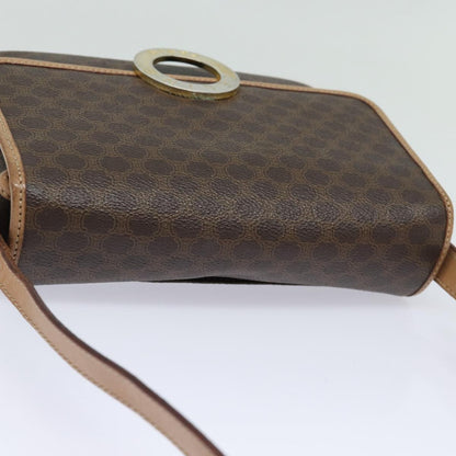 Celine Macadam Shoulder Bag PVC Leather, BROWN, CANVAS, Shoulder bag