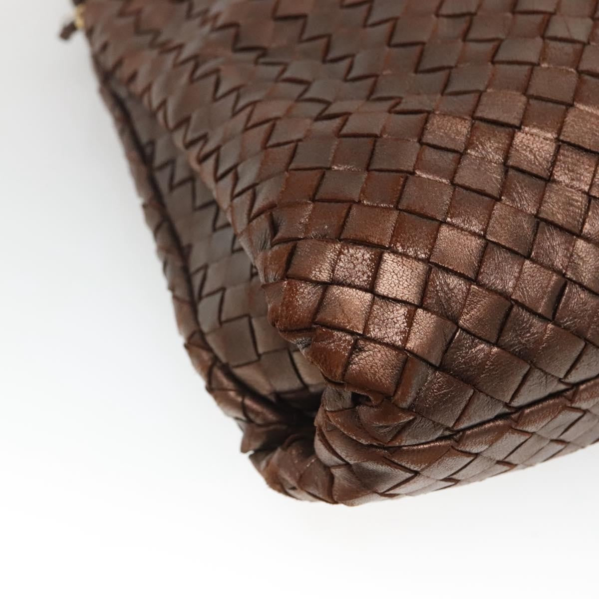 Bottega Veneta Intrecciato Leather, BROWN, LEATHER, Handbag