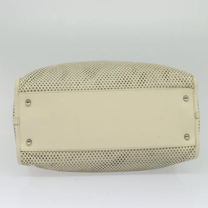 Chanel Deauville Tote Perforated leather, WHITE, LEATHER, Tote bag