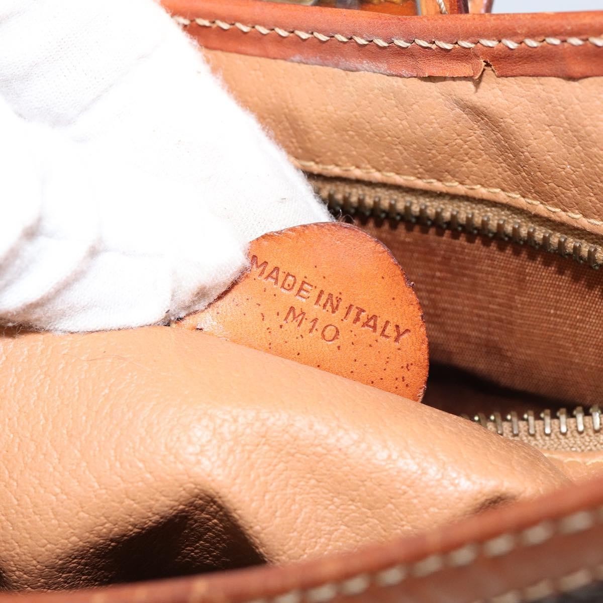 Celine Vintage Macadam Shoulder Bag Canvas and Leather, BROWN, CANVAS, Shoulder bag