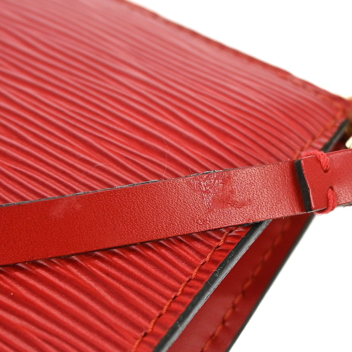 Louis Vuitton Pochette Accessoires Epi Leather, RED, LEATHER, Clutche & pouche