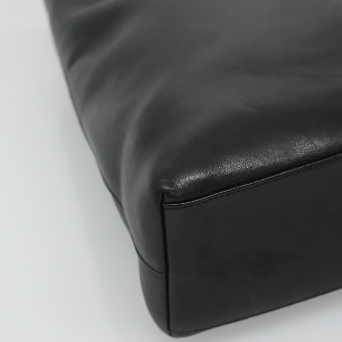 Chanel Vintage Shoulder Bag Leather, BLACK, LEATHER, Shoulder bag