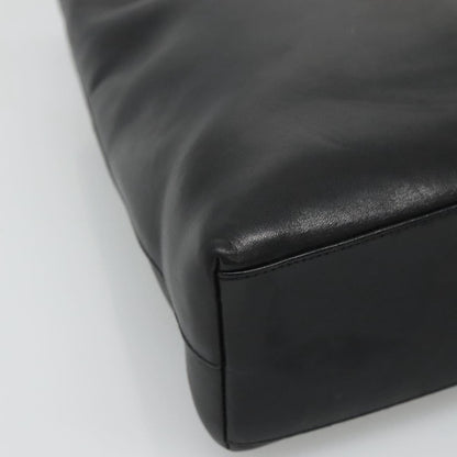 Chanel Vintage Shoulder Bag Leather, BLACK, LEATHER, Shoulder bag