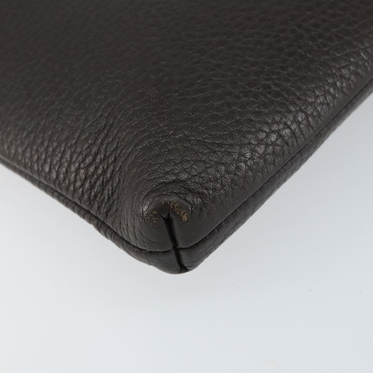 Gucci Vintage Zip Clutch Leather, BROWN, LEATHER, Clutche & pouche