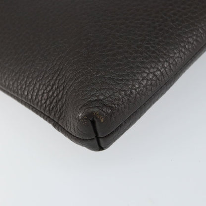 Gucci Vintage Zip Clutch Leather, BROWN, LEATHER, Clutche & pouche