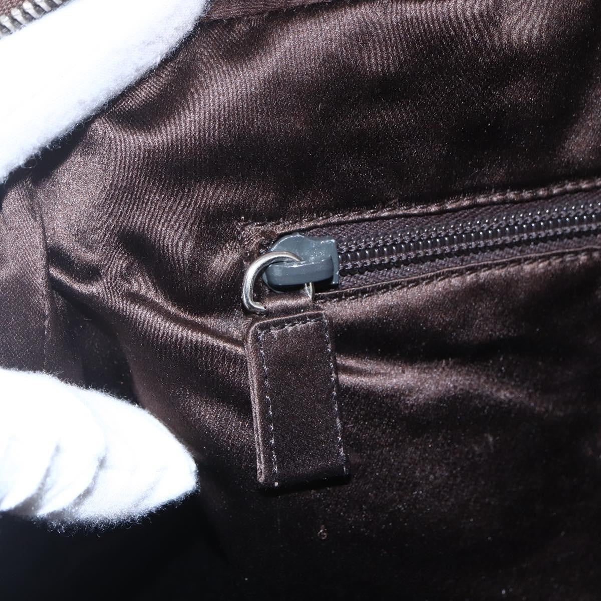 Prada Bowler Bag Canvas with Leather, BROWN, CANVAS, Handbag