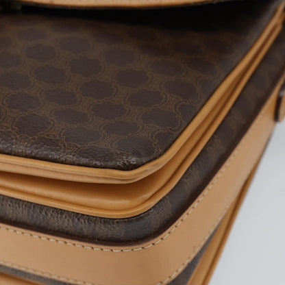 Celine Vintage Macadam Shoulder Bag Canvas and Leather, BROWN, CANVAS, Shoulder bag