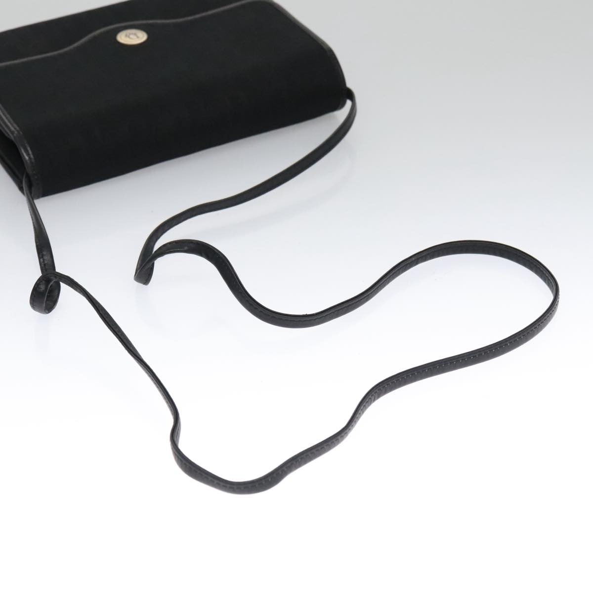 Christian Dior Vintage Trotter Crossbody Bag Diorissimo Coated Canvas, BLACK, CANVAS, Shoulder bag