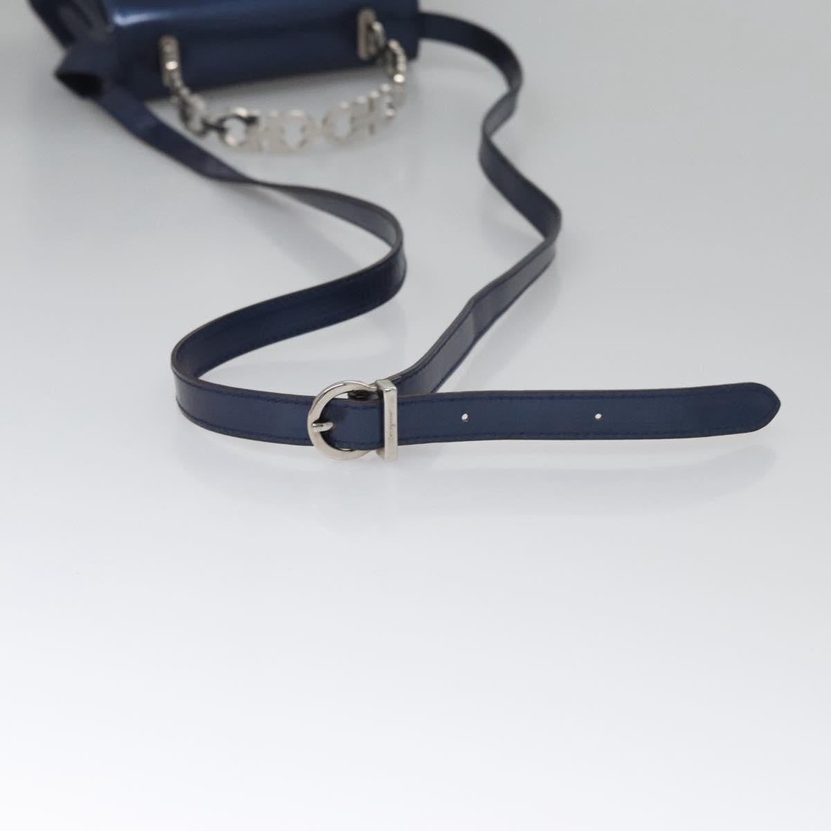 Salvatore Ferragamo Gancini handbag Patent leather, BLUE, PATENT_LEATHER, Handbag