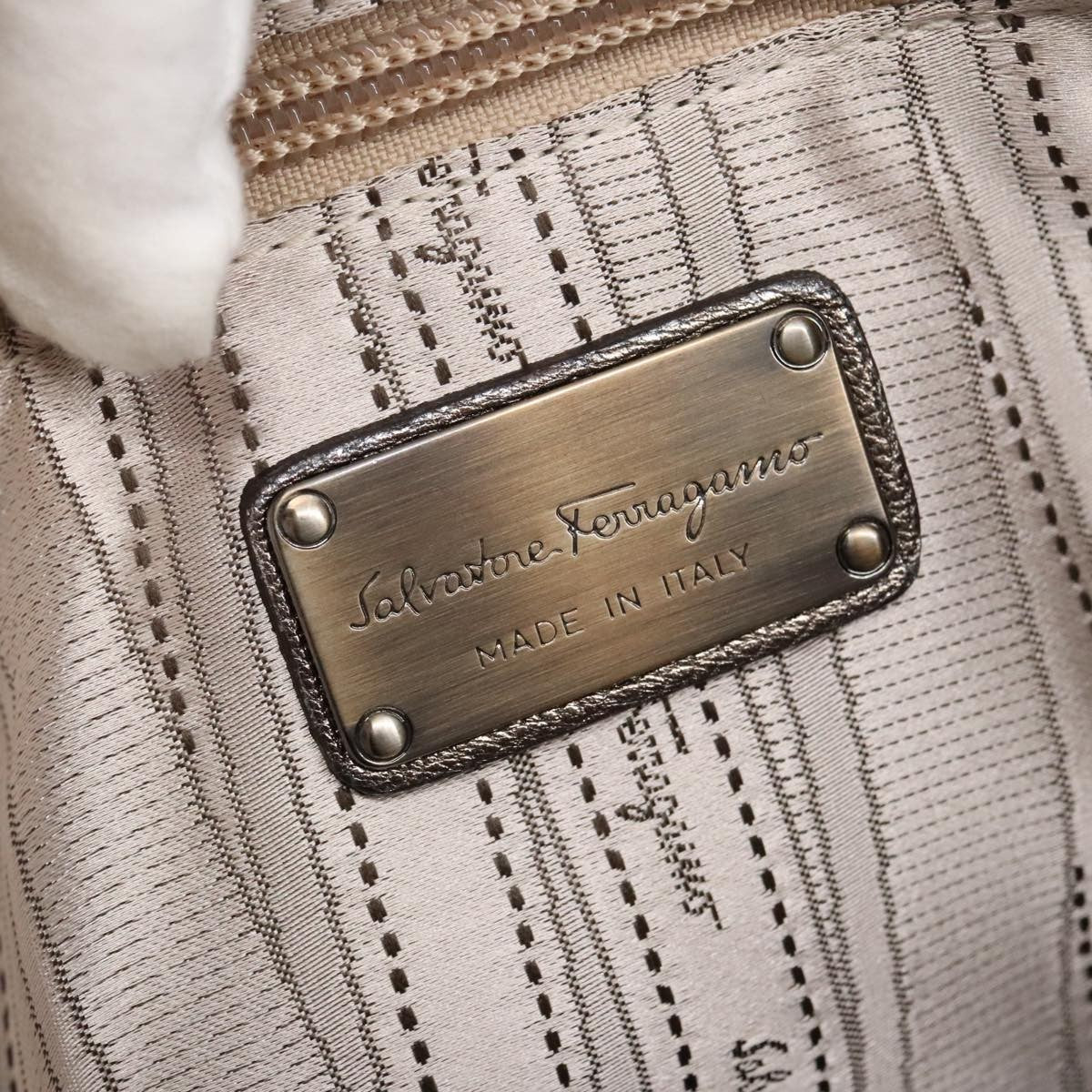 Salvatore Ferragamo Sofia Satchel Leather, SILVER, LEATHER, Handbag