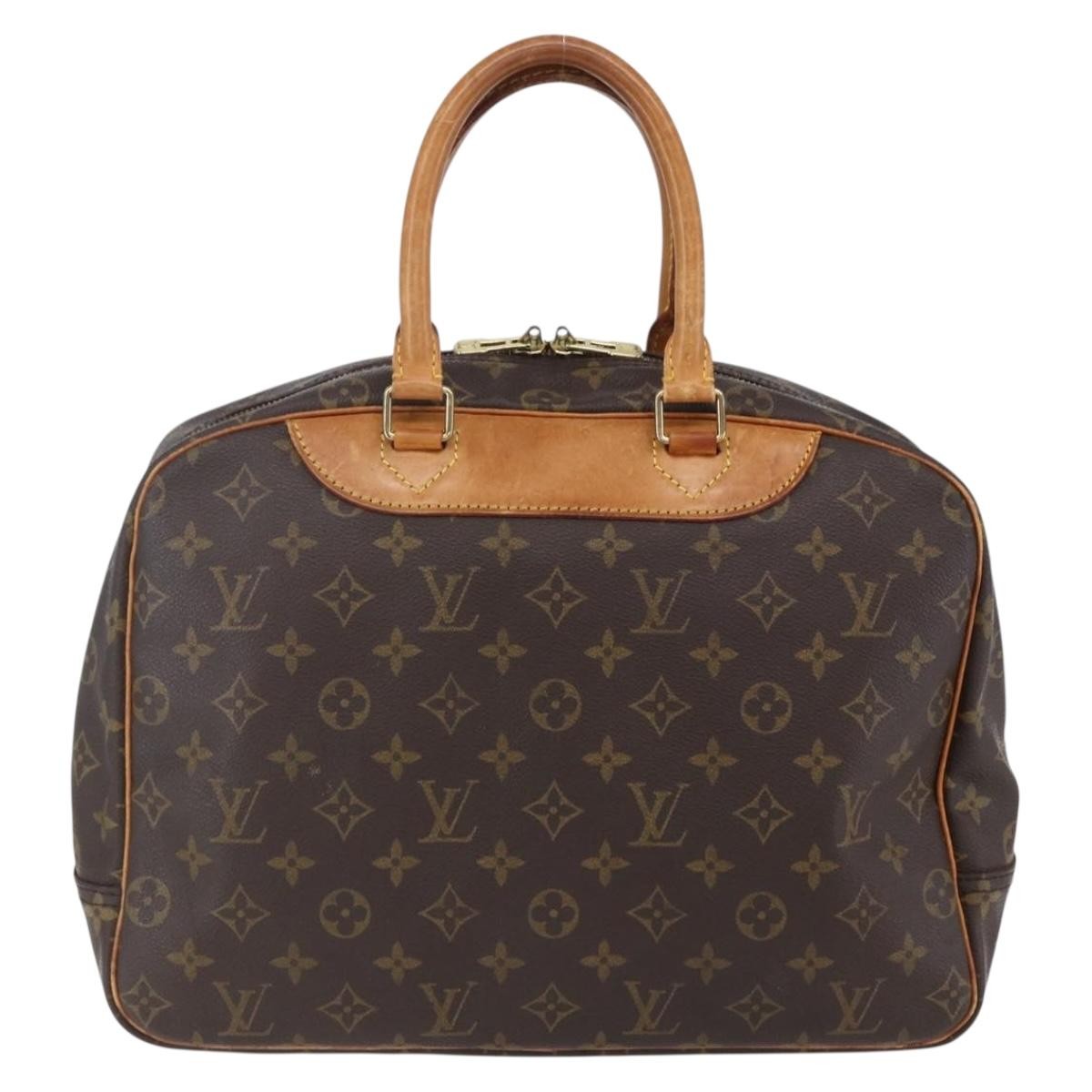 Louis Vuitton Deauville Handbag Monogram Canvas, BROWN, CANVAS, Handbag