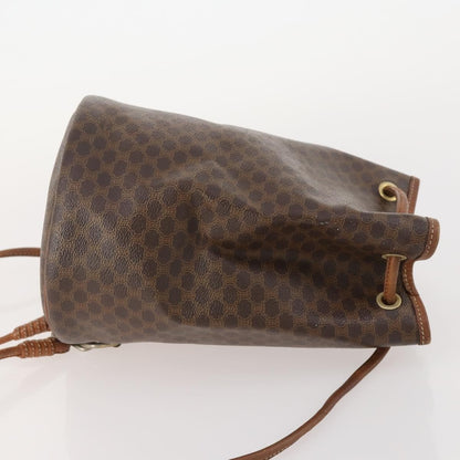 Celine Vintage Macadam Backpack Canvas and Leather, Brown, Canvas, Backpack