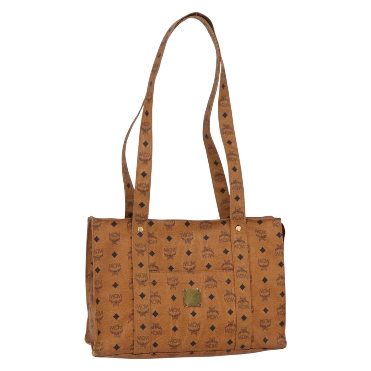 MCM Vintage Visetos Tote bag Canvas, BROWN, CANVAS, Tote bag