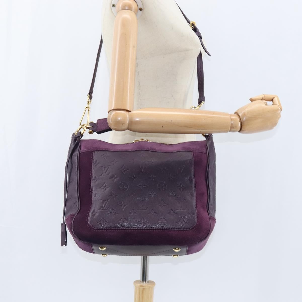 Louis Vuitton Audacieuse Handbag Monogram Empreinte Leather, PURPLE, LEATHER, Shoulder bag