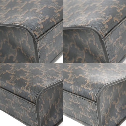 Celine Vertical Cabas Tote Triomphe Coated Canvas, BROWN, CANVAS, Tote bag