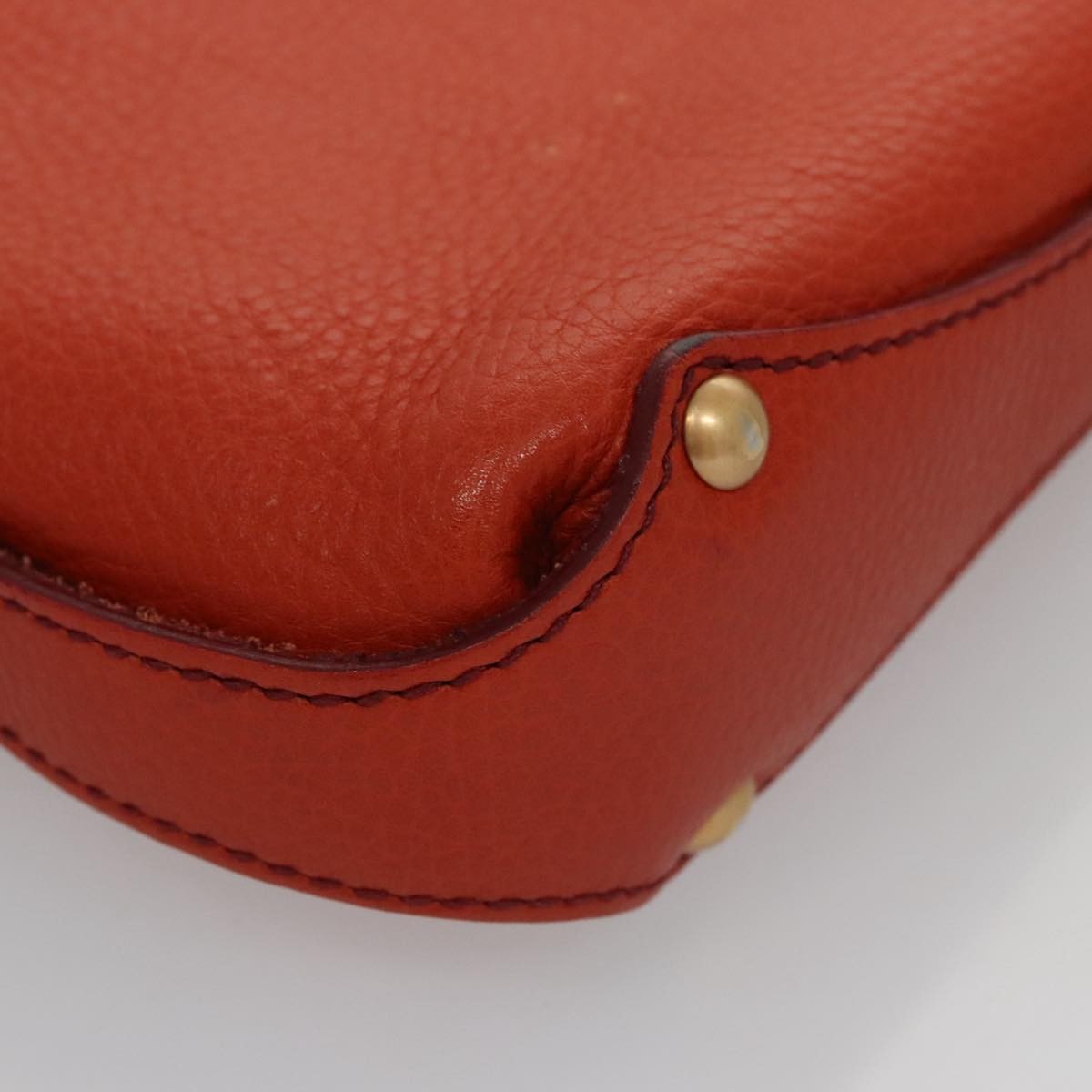 Salvatore Ferragamo Gancini handbag Leather, ORANGE, LEATHER, Handbag