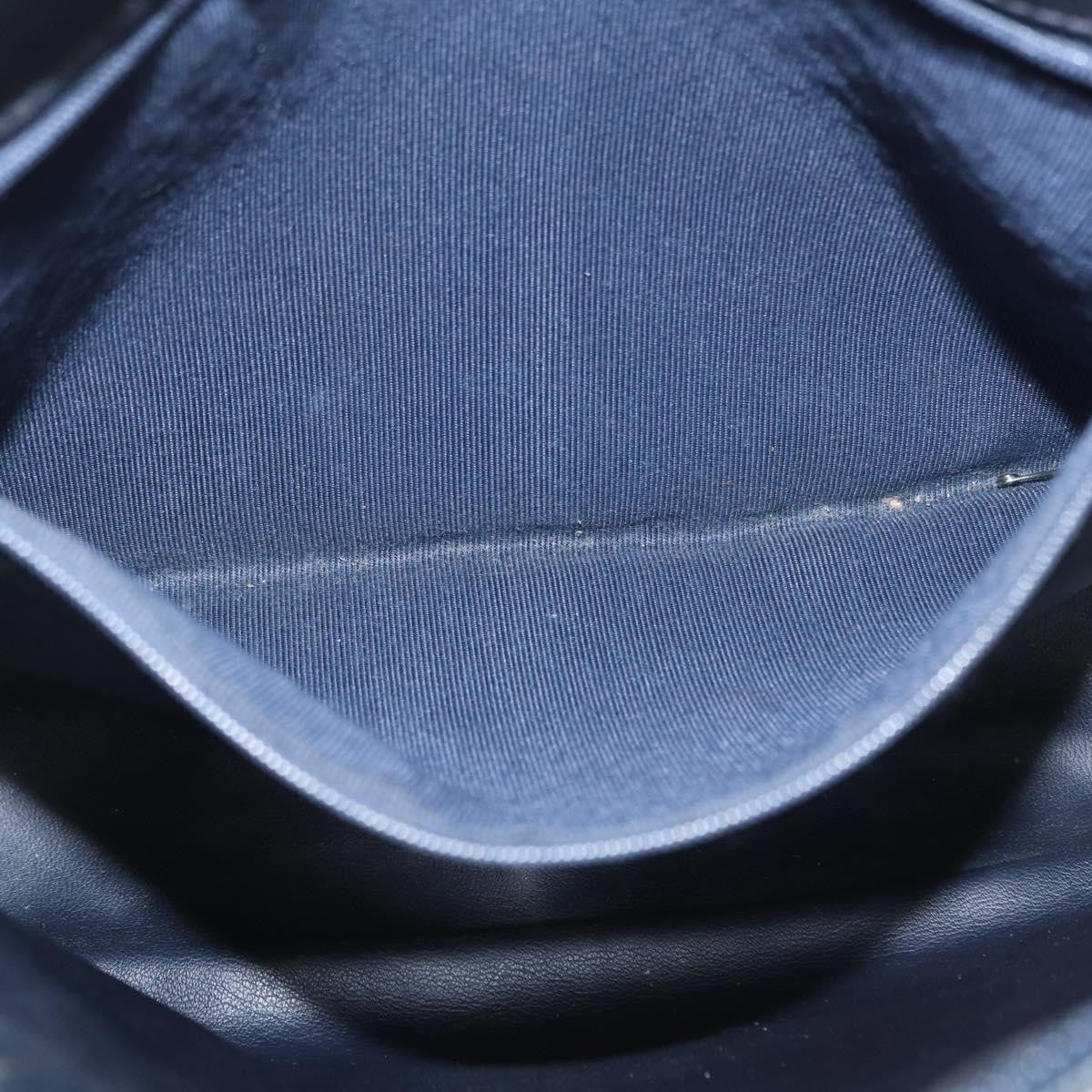 Bally Vintage Chain Shoulder Bag Quilted Leather, NAVY, LEATHER, Shoulder bag