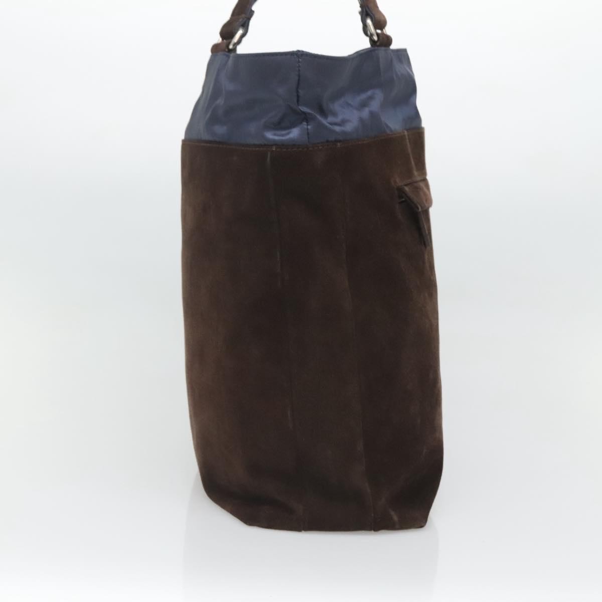 Salvatore Ferragamo Convertible Front Zip Pocket Tote Suede, BROWN, SUEDE, Tote bag