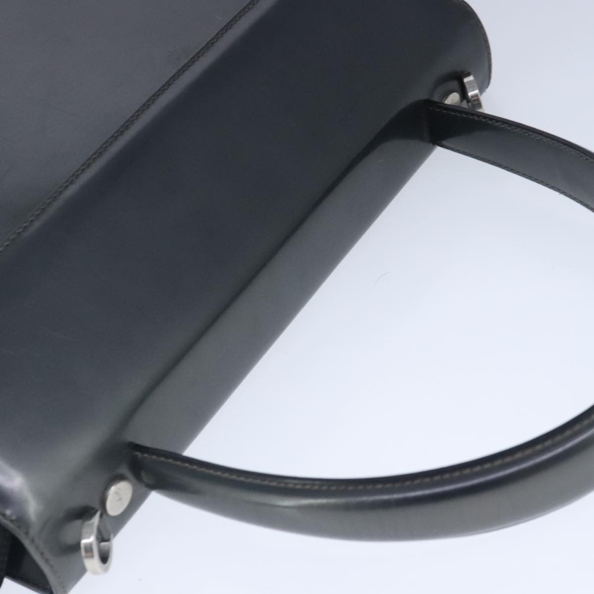 Salvatore Ferragamo Gancini handbag Leather, BLACK, LEATHER, Handbag