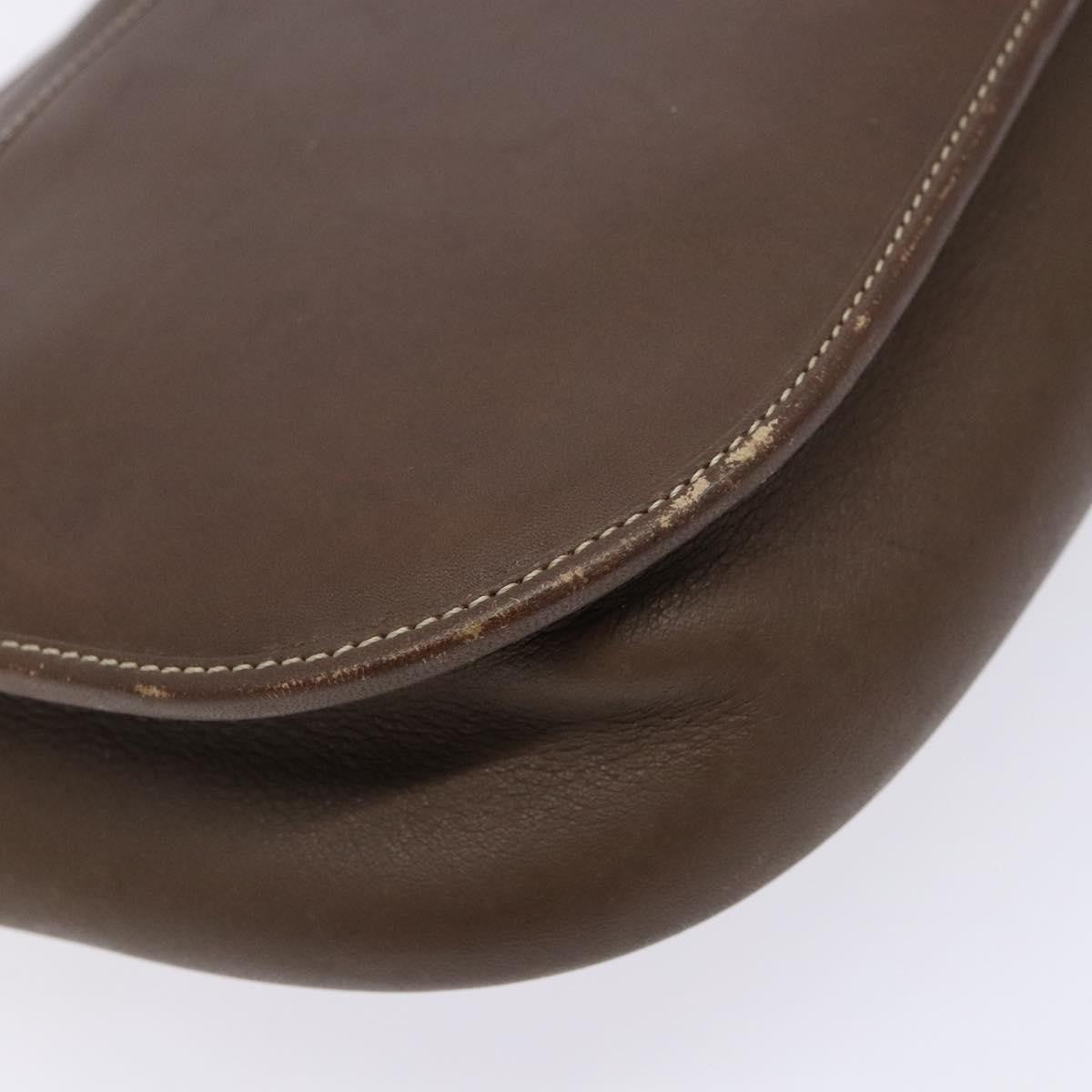 Christian Dior Vintage CD Flap Shoulder Bag Leather, BROWN, LEATHER, Shoulder bag