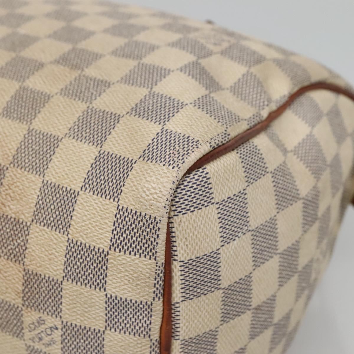 Louis Vuitton Speedy Handbag Damier, WHITE, CANVAS, Handbag