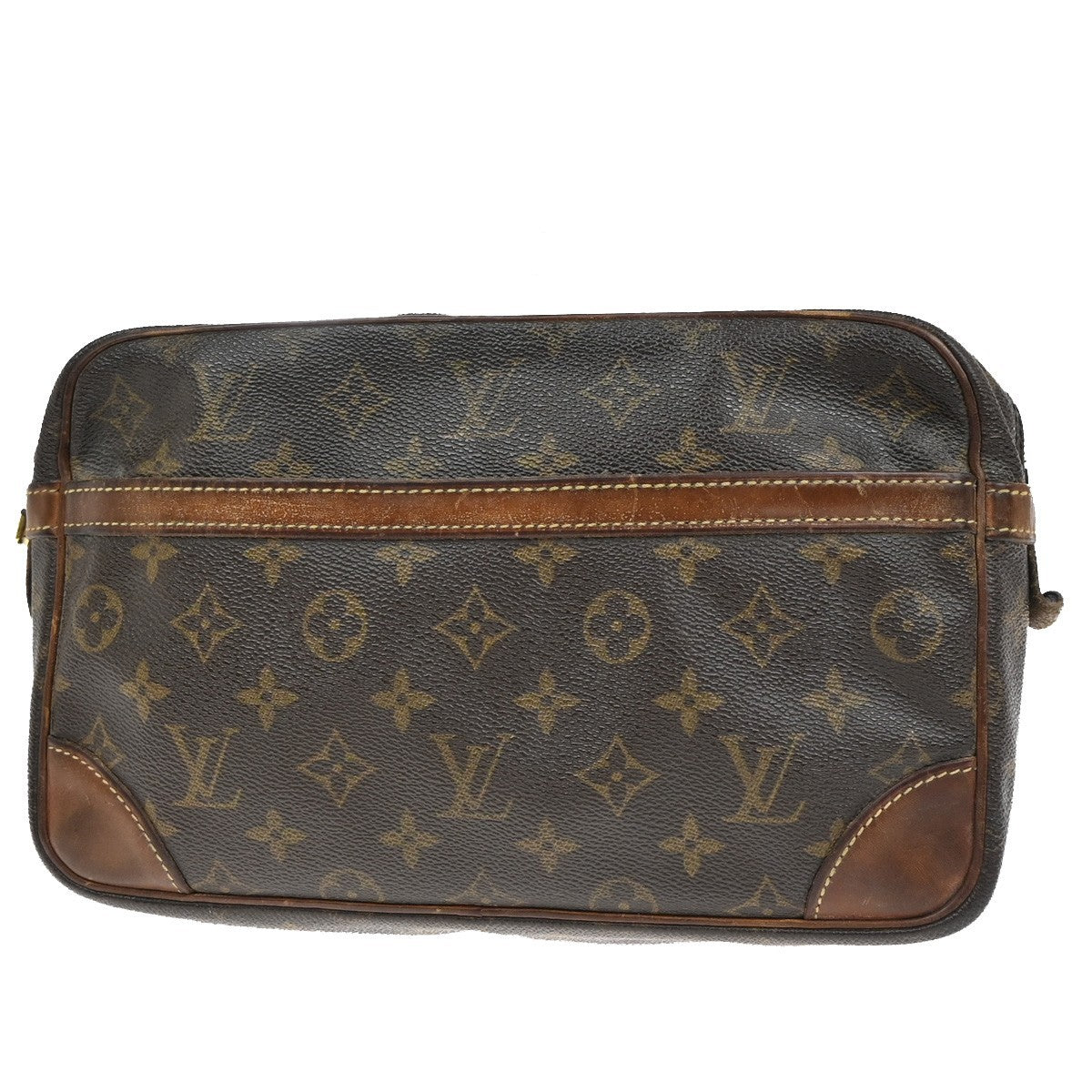 Louis Vuitton Compiegne Canvas, BROWN, LEATHER, Clutche & pouche
