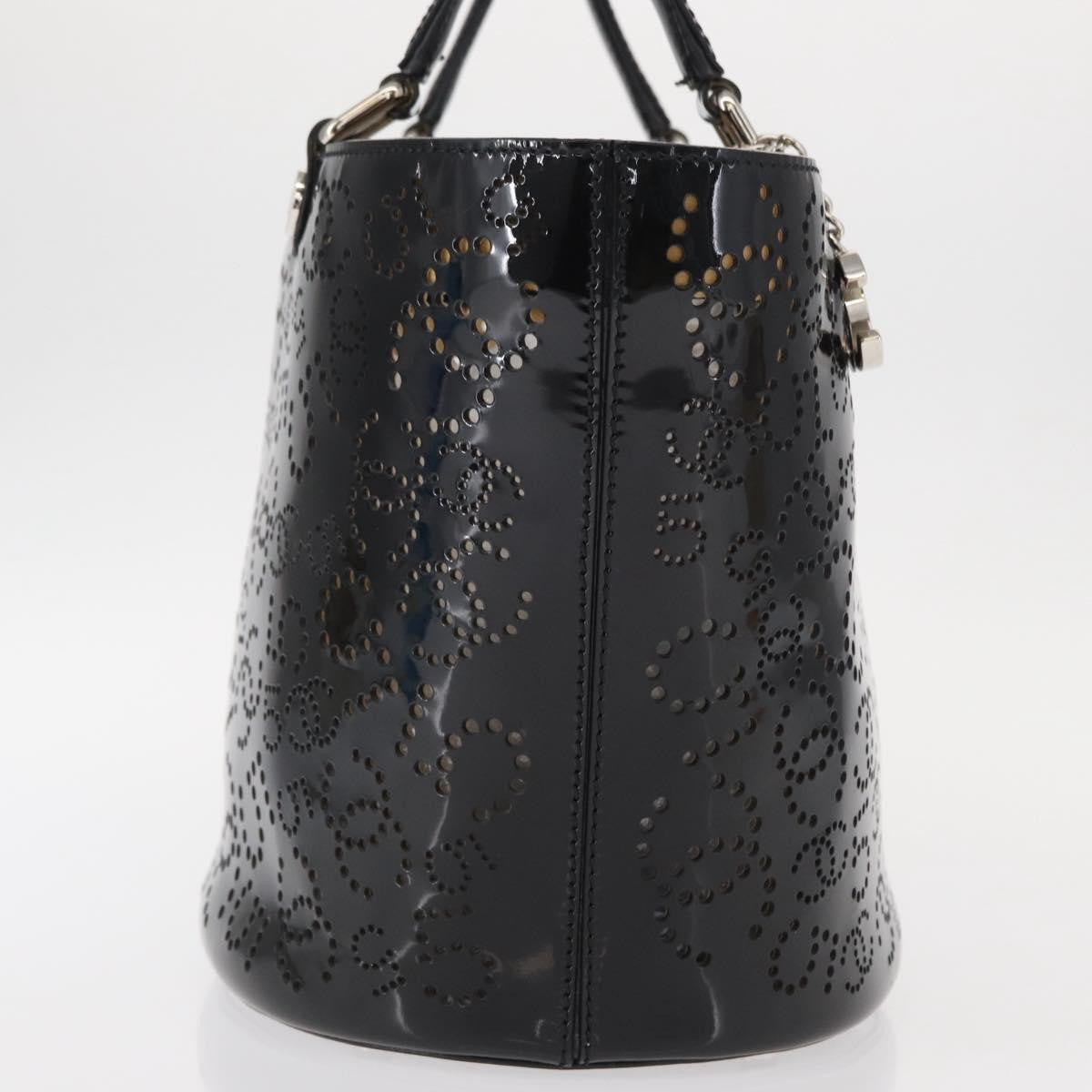 Chanel CC No.5 Shopping Tote Perforated Patent, BLACK, PATENT_LEATHER, Tote bag